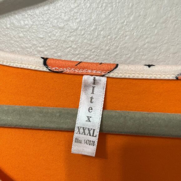 Iltex Women’s Novelty Top Sz XXXL Pumpkin Orange 3/4 Sleeve Stretch Autumn - Picture 3 of 6